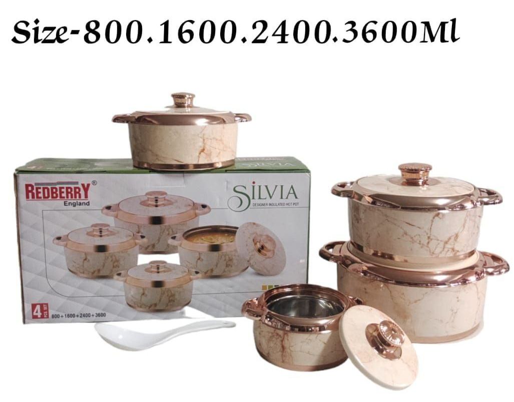 4pcs of Casserole Hotpots Food Warmer Hot Pot, Serving Dishes Serveware Set SIZE 800,1600,2400,3600ML