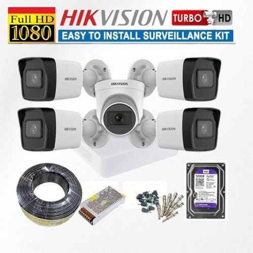 Hikvision 5 Full HD 2MP CCTV Cameras Complete Security Surveillance System Kit - 8 Channel DVR Machine