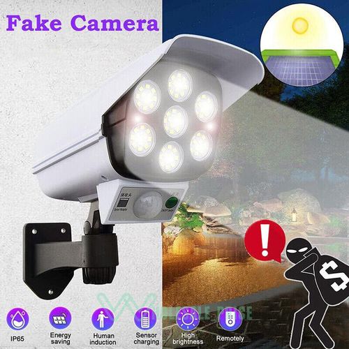 Solar Light 180Watts Spotlight Security Lights with Motion Sensor Outdoor Fake Camera