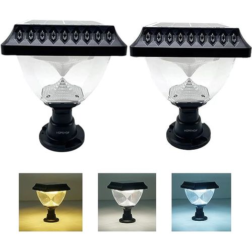 Neelux Solar LED Main Gate Light For Home, Garden Pillar Multicolor Lamp (Pack Of 2)