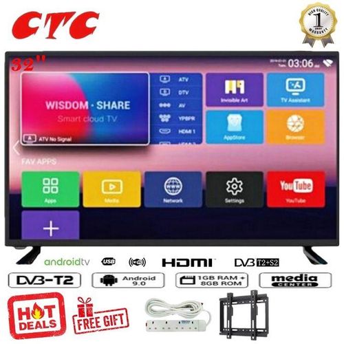 CTC 32 Inch Smart Android TV Inbuilt Decoder/WIFI Netflix,Youtube+ Bracket+4 Way