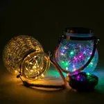 Solar Mason Jar Lights 20 LED Waterproof Fairy Firefly Jar Lids String Lights