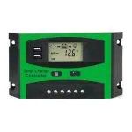 Solarmax 30A Solar Charger Controller, 12V/24V Solar Panel Intelligent Regulator With Dual USB Port And PWM LCD Display