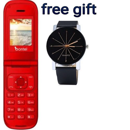 Bontel A225,, Mobile Phone (Dual Sim) Flip Phone// Free Watch