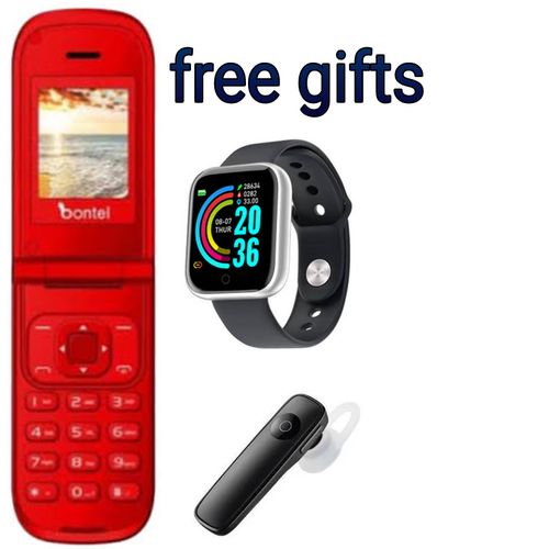 Bontel A225size Display,1.77' Mobile Phone (Dual Sim) Flip Phone//free Gifts