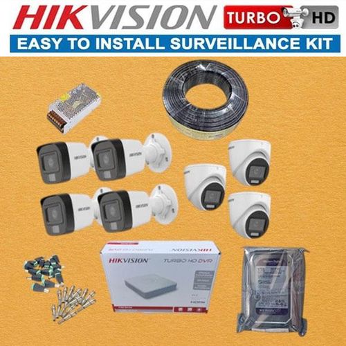 Hikvision 1080P Full HD 2MP Weatherproof 24/7 Hybrid CCTV Cameras with Audio Voice Recording Capabilities Complete System Kit