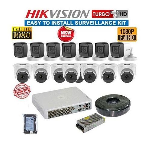 Hikvision 16 Turbo HD 1080P Full HD 2MP CCTV Cameras Complete System Kit Package With 4TB Purple Hard Drive