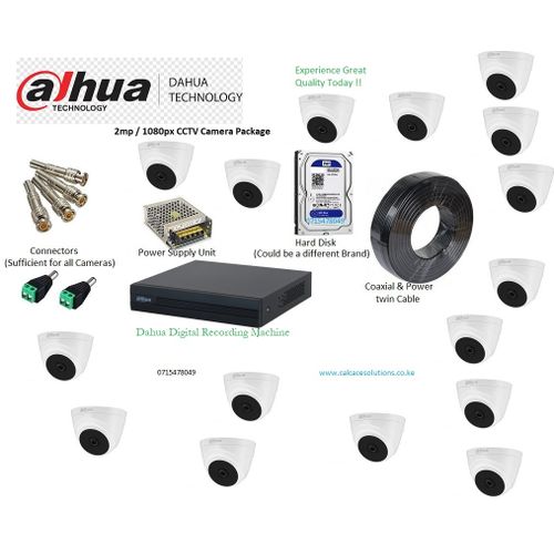 Dahua 16 CCTV CAMERAS Complete Package With 2TB (2000GB) Dedicated Storage