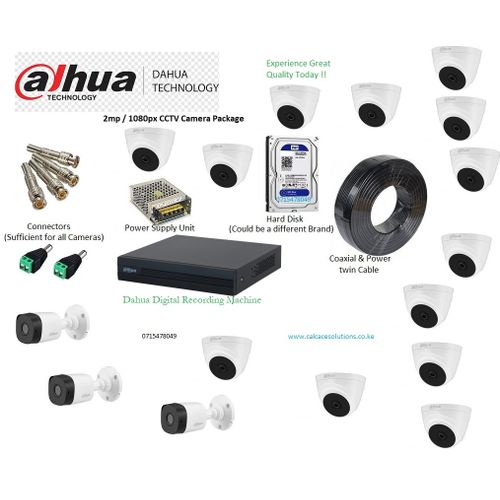 Dahua 16 CCTV CAMERAS Complete Package With 2TB (2000GB) Dedicated Storage