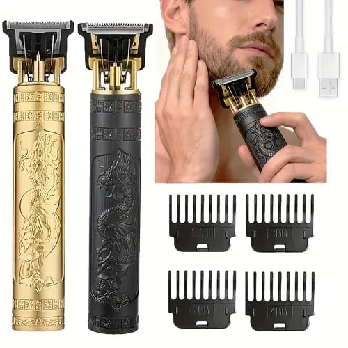 USB Cordless Hair Clipper Trimmer Beard Electric Professional Haircut Dragon Monster Rechargeable ABS Vintage Metal Shaving Machine clippers Wireless Barber cutting Kinyozi