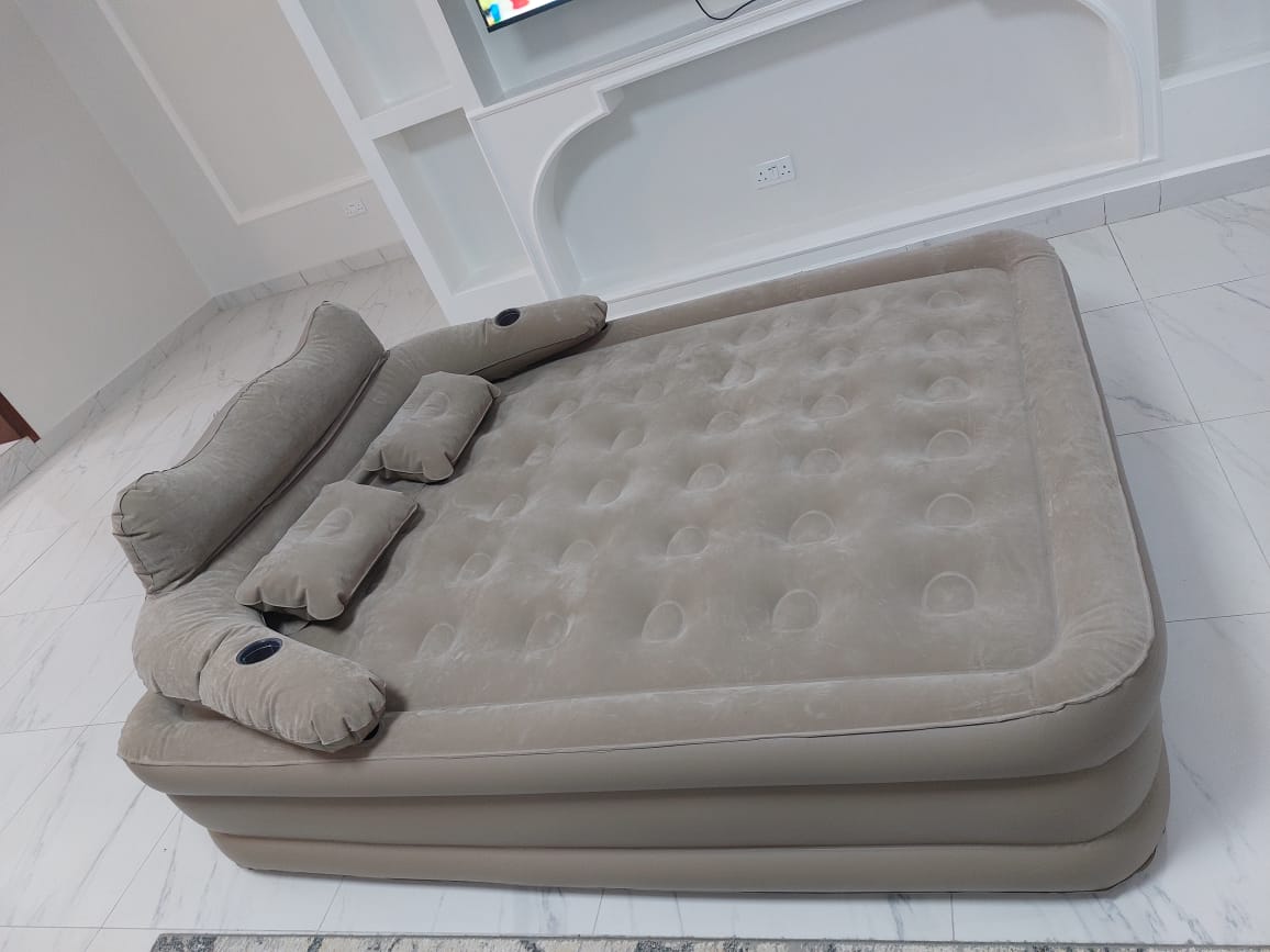 Quality 6×6 Inflatable Bed with Backrest Self-Pumping Electric Air Mattress for Camping