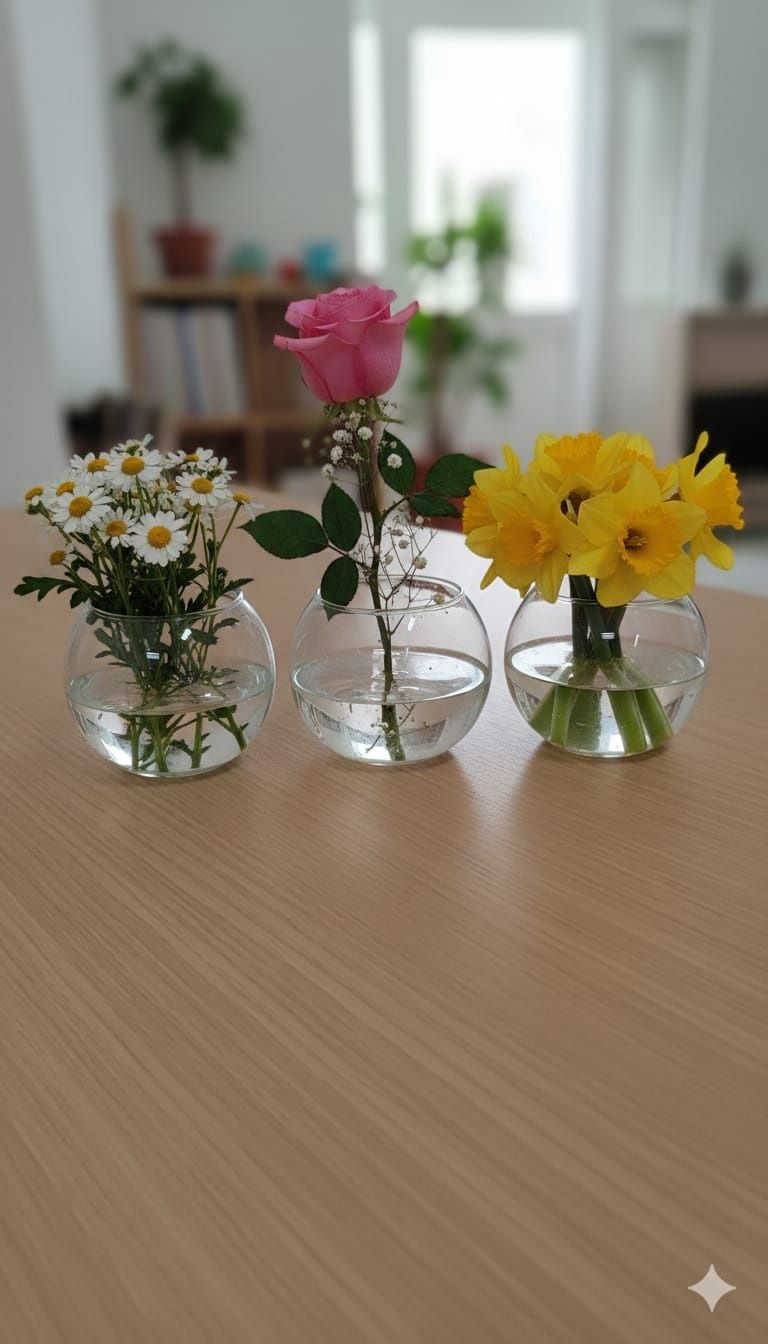 3‑Piece Glass Fish Bowl Bubble Vases Clear Decorative Mini Flower Pots, 3.4cm x 10cm