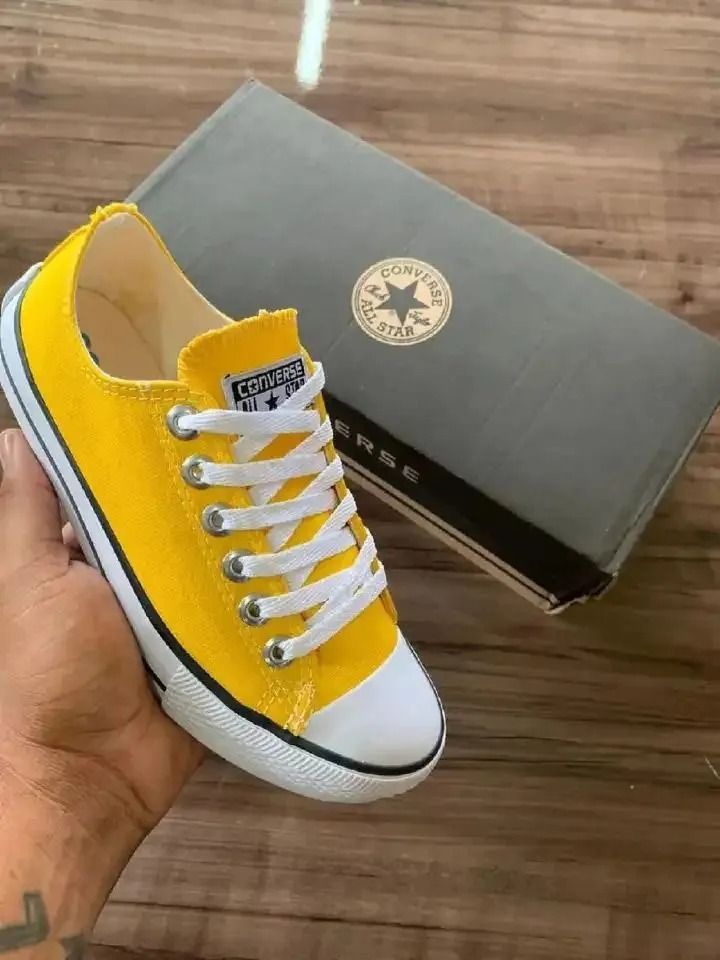 Canvas rubber shoes yellow and white unisex men women flat rubber shoes