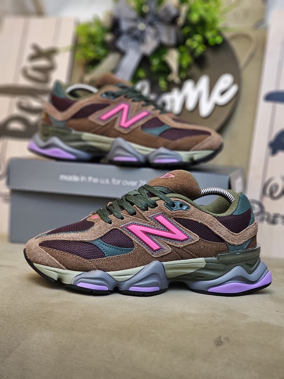 Spot New Balance 9060 nb 9060 1st leather unisex shoes sneakers