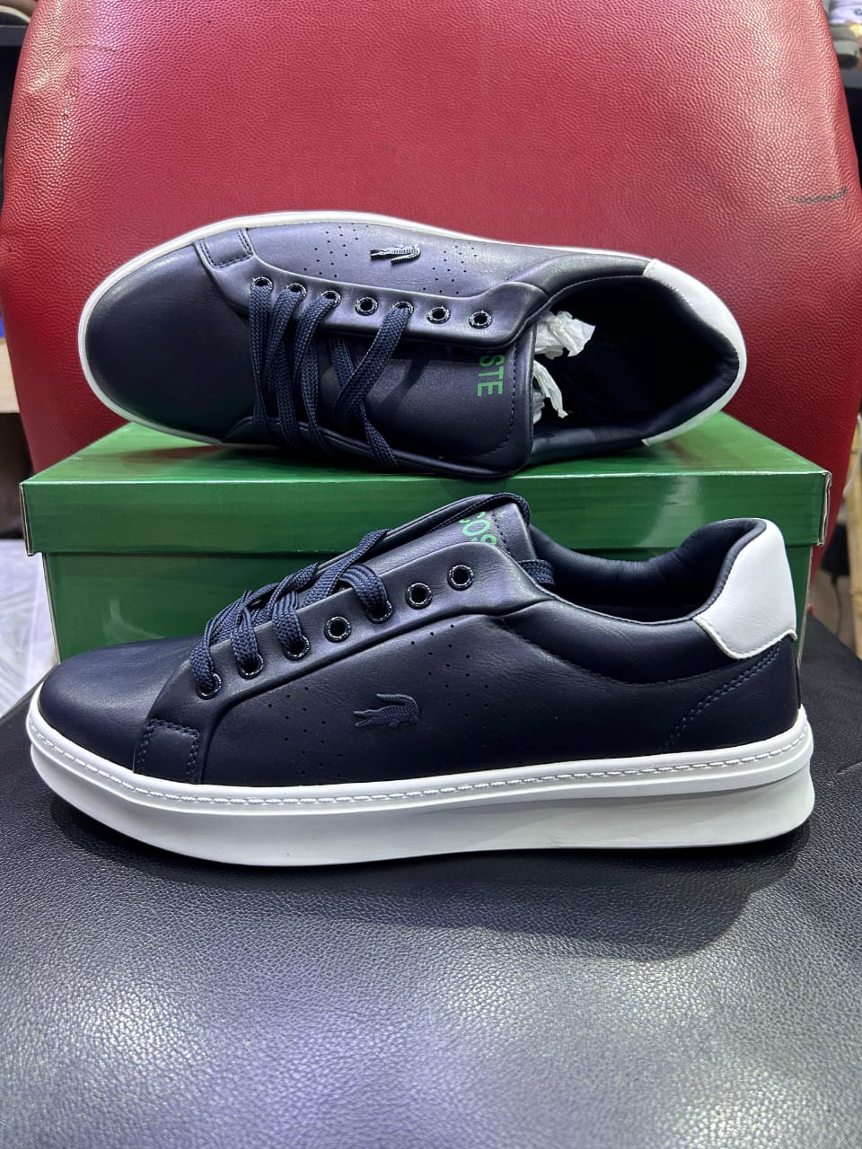 Lacoste casual sizes 40-45 blue with white shoes sneakers Lacoste blue sneakers