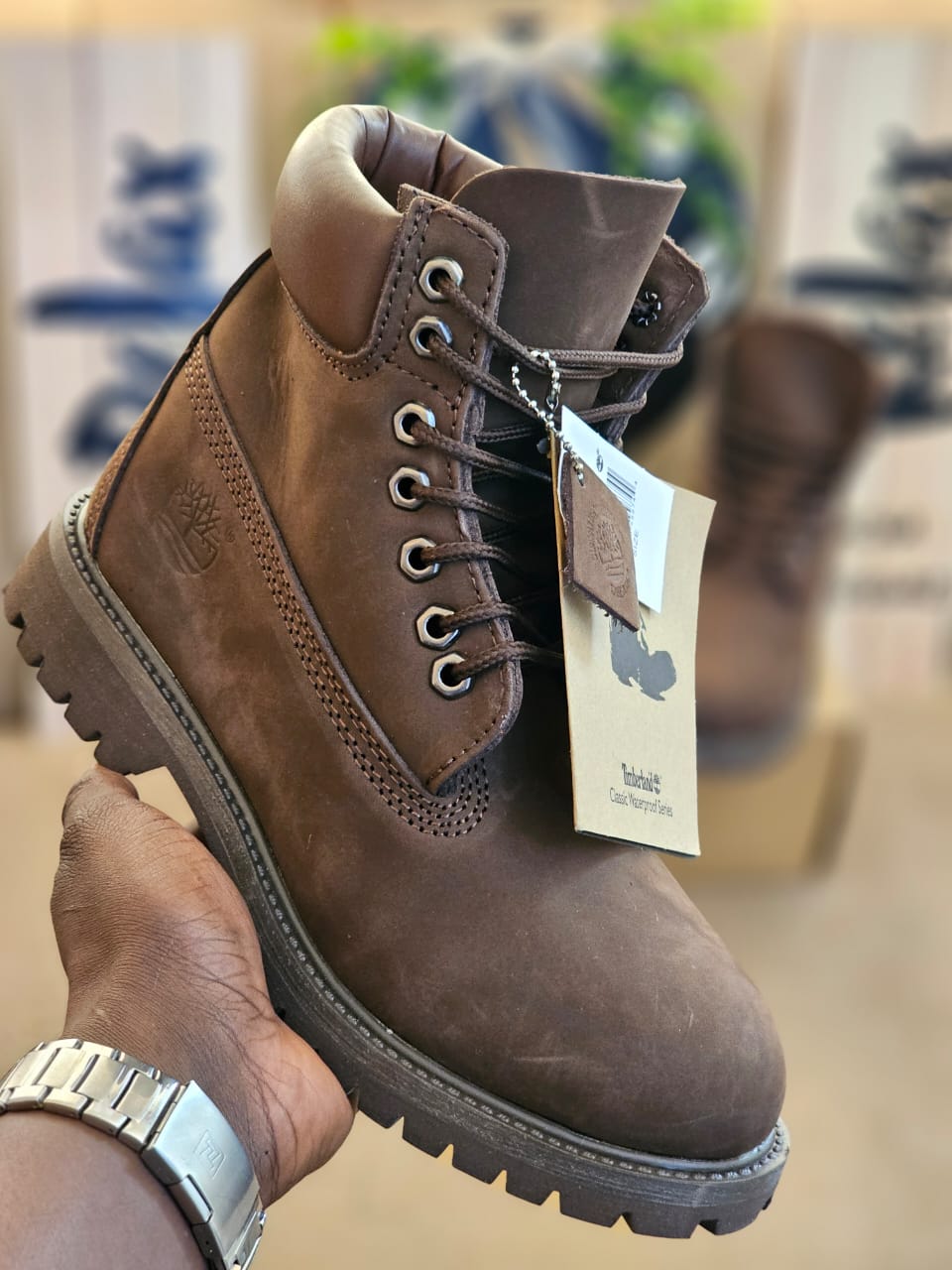 Timberland mens quality chocolate leather timberland boots
