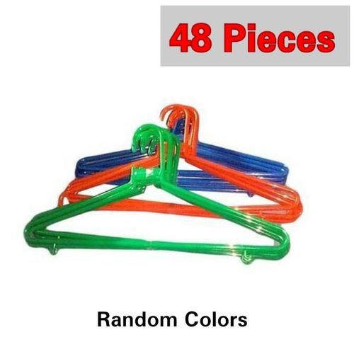 NPL 48Pcs Plastic Normal Clothes Hangers 4 Dozens - Mixed Colors