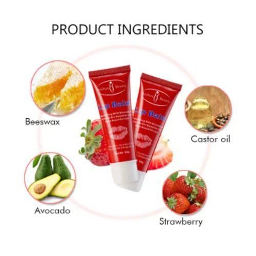 Aichun Beauty Lip Balm Moisturizing Emollient Strawberry Extract Flavor 50g