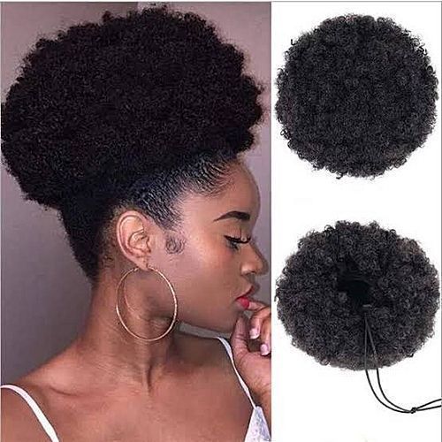Fashion Afro Hair Bun Extension #1 Black -Large Size + FREE GIFT
