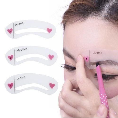 Tinkle Eyebrow Shaper Facial Hairs Razor + Eyebrow Shaper Stencil + Makeup Sponge