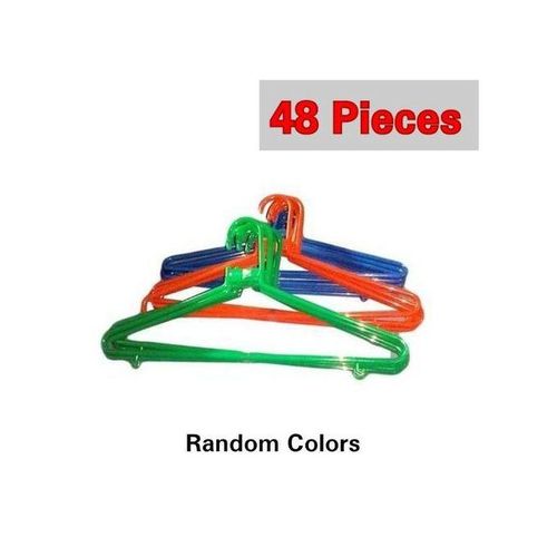 48Pcs Plastic Normal Clothes Hangers 4 Dozens - Mixed Colors