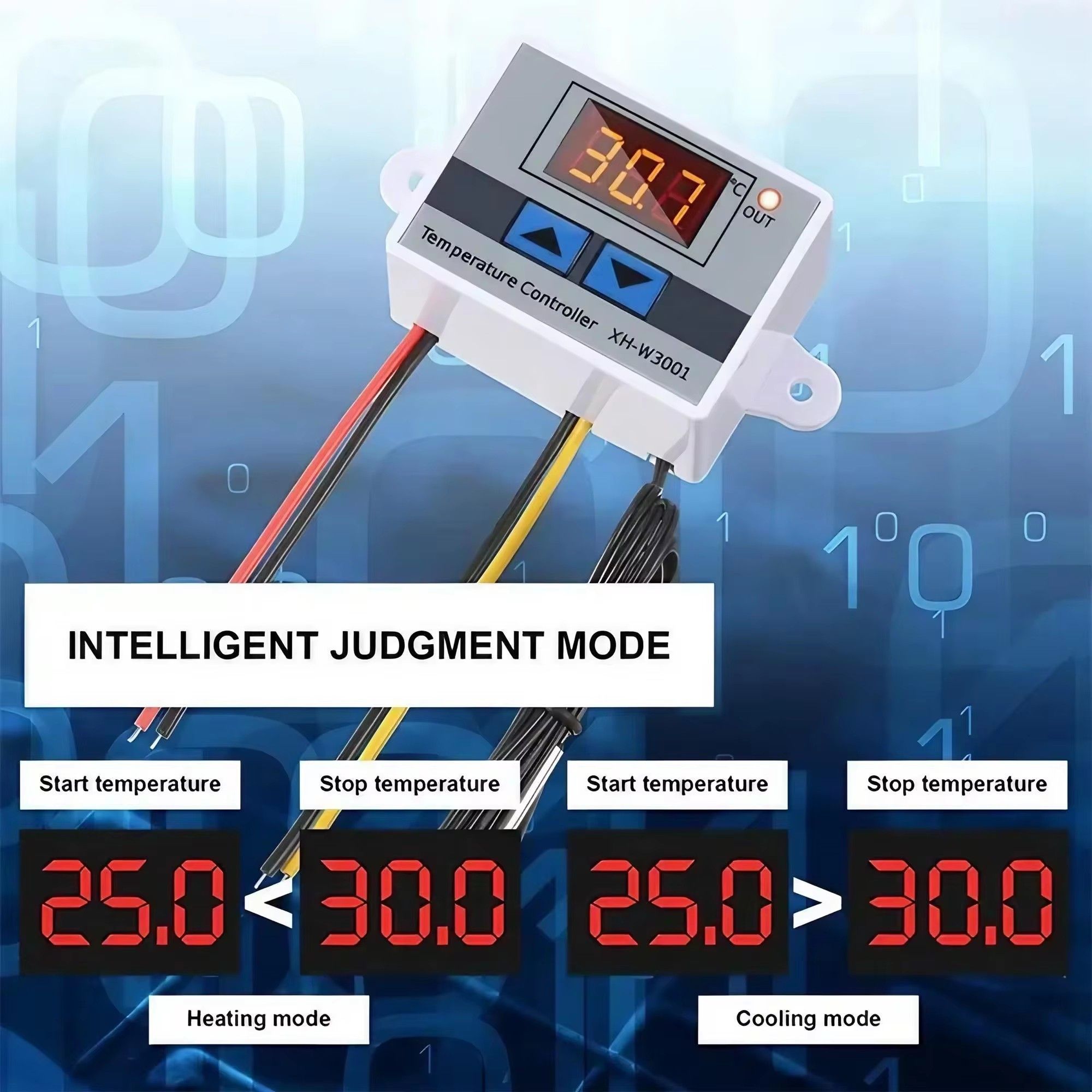Digital Temperature Controller Thermostat Control with NTC Sensor Probe