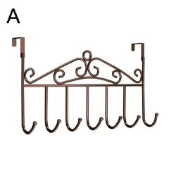 Over the Door Hanger Punch-free Clothes Hat Bag Hook for Kitchen Bathroom Towel Hook Key Holder Metal Hanger Bracket 7 Hooks