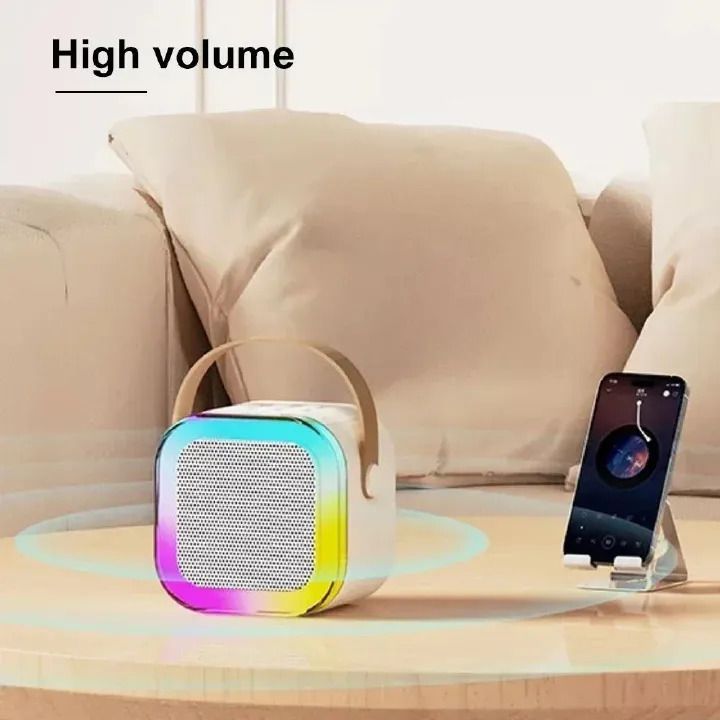 K12 Bluetooth Karaoke Machine Portable 5.3 PA Speaker System with 1-2 Wireless Microphones Home Family Singing Children's Gifts