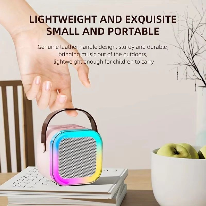 K12 Bluetooth Karaoke Machine Portable 5.3 PA Speaker System with 1-2 Wireless Microphones Home Family Singing Children's Gifts