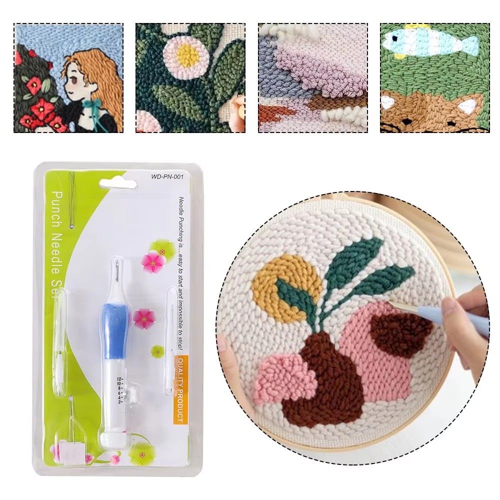 1 Set, Embroidery Knitting Pocket Needle Pen Sewing Tool Punching Needle Magic Embroidery Needle Pen DIY Knitting Sewing Tool