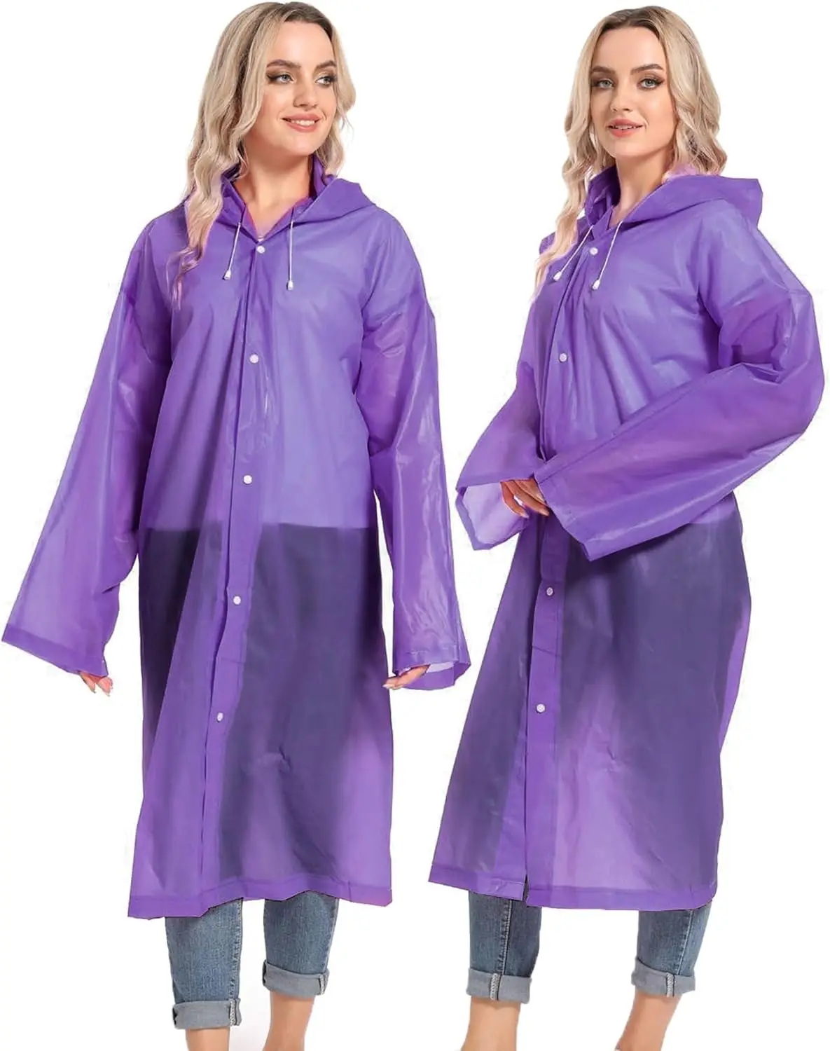 Non-disposable Thickened Frosted Waterproof Adult Men Women Children Integrated Semi-transparent Hiking Raincoat