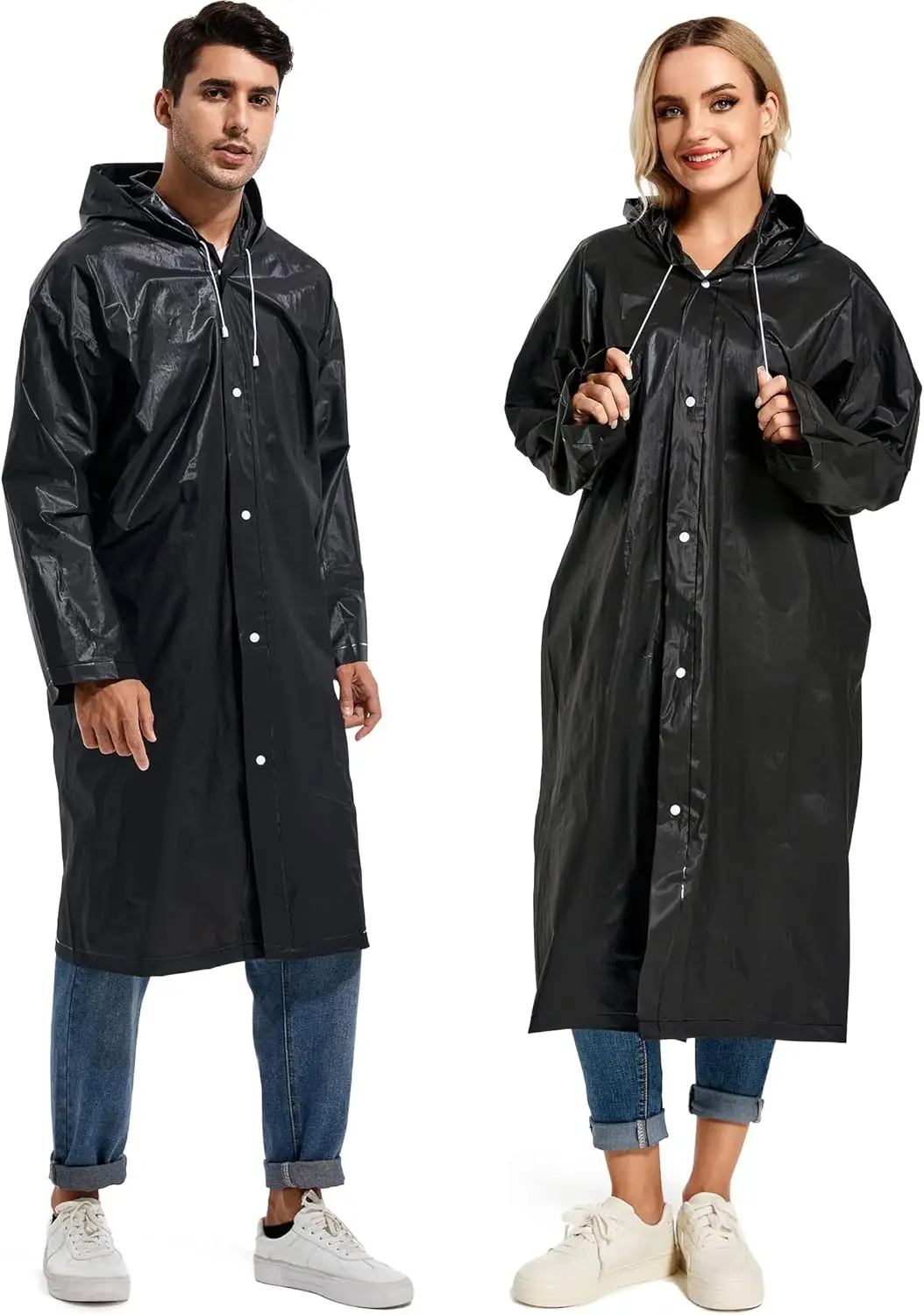Non-disposable Thickened Frosted Waterproof Adult Men Women Children Integrated Semi-transparent Hiking Raincoat