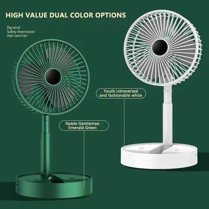 Rechargerable USB Foldable Adjustable Fan Small Cooling Handy Desk Table Home Office Car Outdoor Travel Portable Fan