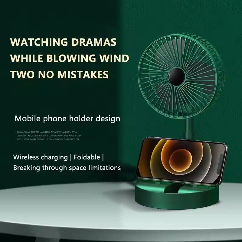 Rechargerable USB Foldable Adjustable Fan Small Cooling Handy Desk Table Home Office Car Outdoor Travel Portable Fan
