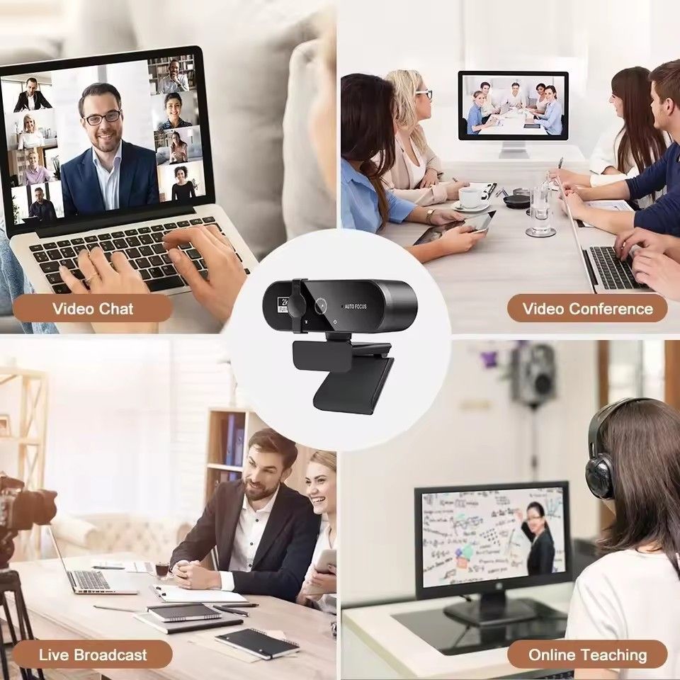 Webcam 1080P Mini Camera 2K Full HD Webcam with Microphone 30fps USB Web Cam for Auto Focus PC Laptop Video Shooting Camera