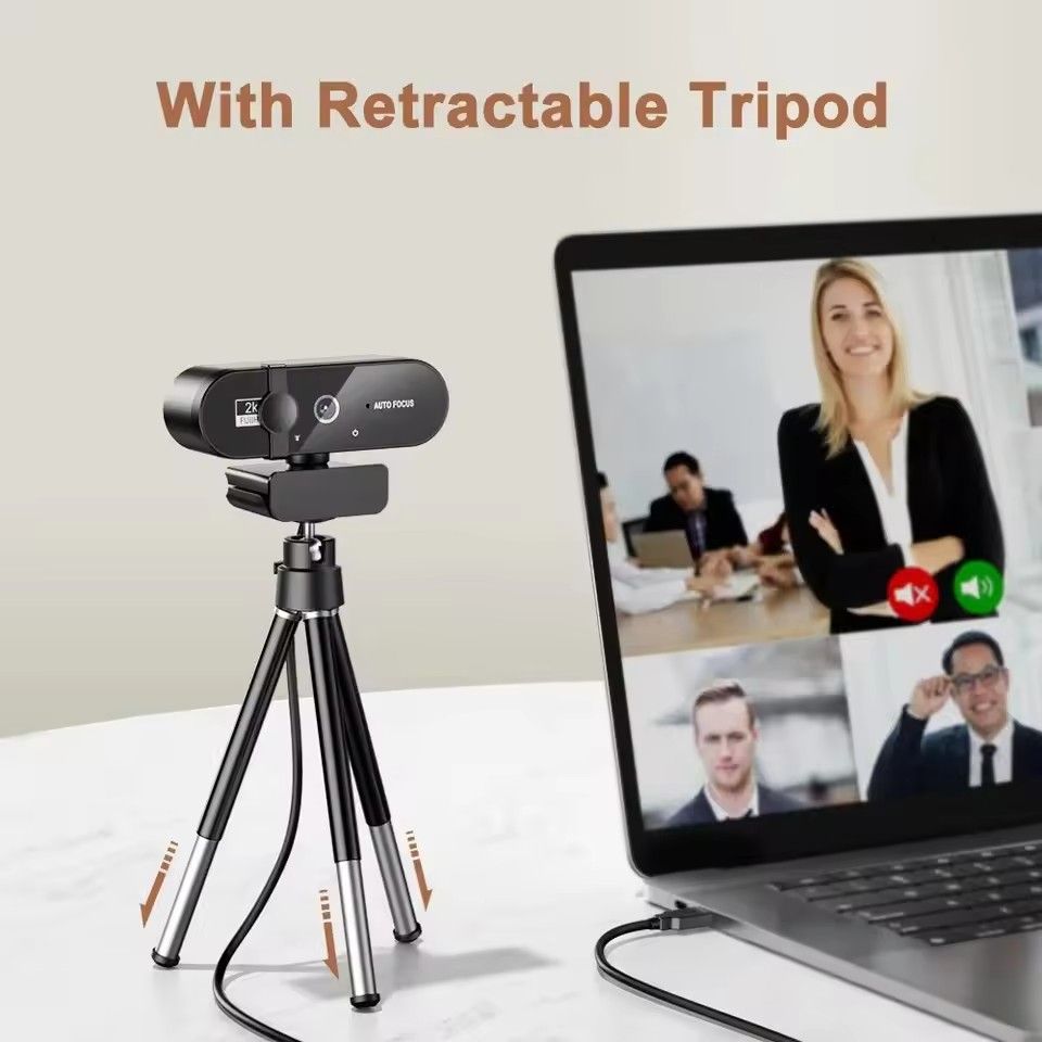 Webcam 1080P Mini Camera 2K Full HD Webcam with Microphone 30fps USB Web Cam for Auto Focus PC Laptop Video Shooting Camera