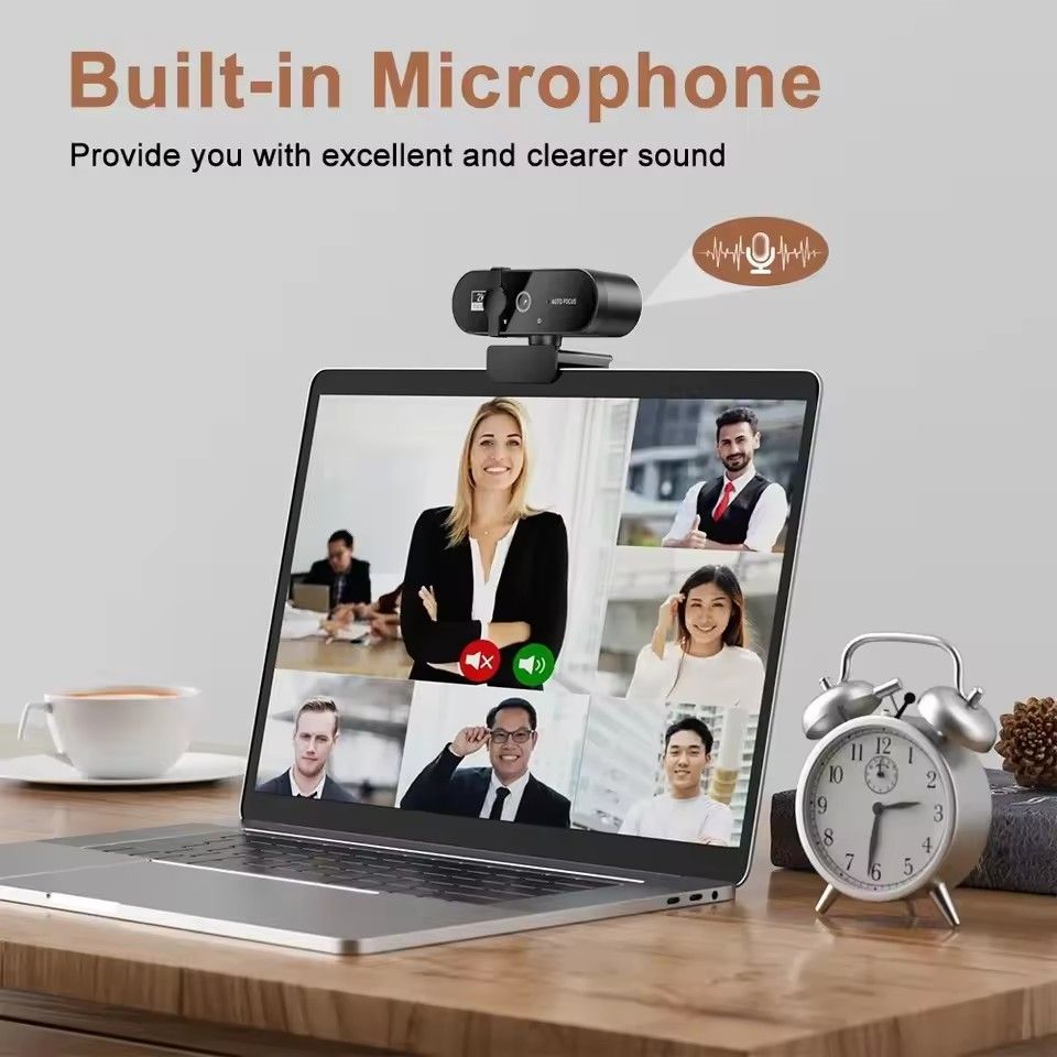 Webcam 1080P Mini Camera 2K Full HD Webcam with Microphone 30fps USB Web Cam for Auto Focus PC Laptop Video Shooting Camera