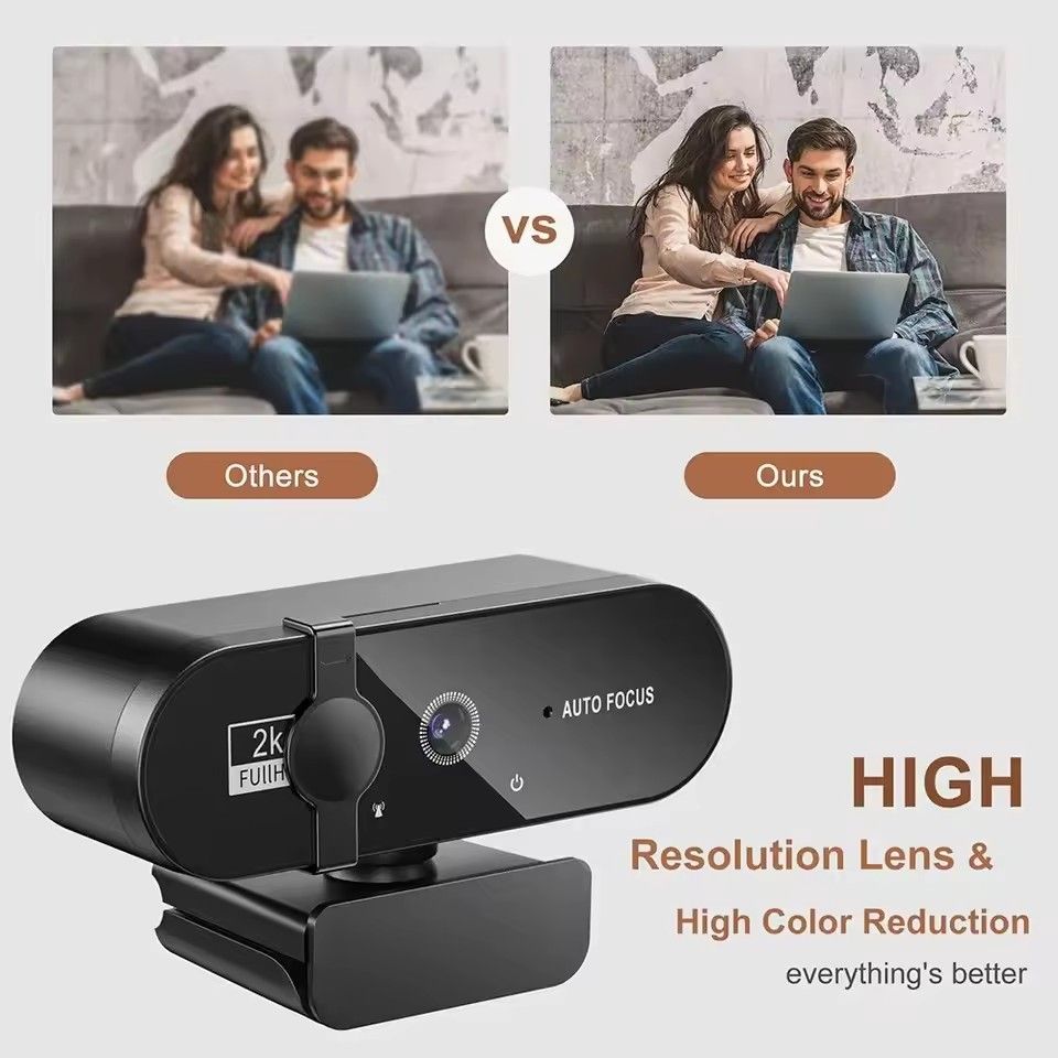 Webcam 1080P Mini Camera 2K Full HD Webcam with Microphone 30fps USB Web Cam for Auto Focus PC Laptop Video Shooting Camera