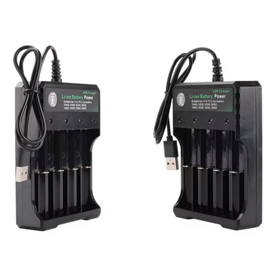 4 Slots Battery Charger USB Charging for 18650 Li-ion BatteryRechargeable Lithium Battery USB Charger