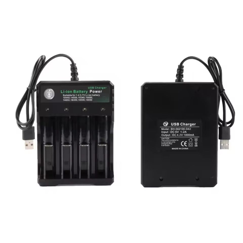 4 Slots Battery Charger USB Charging for 18650 Li-ion BatteryRechargeable Lithium Battery USB Charger