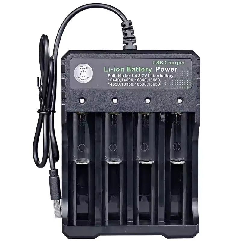 4 Slots Battery Charger USB Charging for 18650 Li-ion BatteryRechargeable Lithium Battery USB Charger