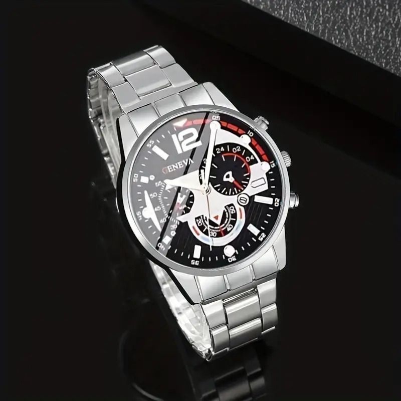 2pcs Luxury Men's Quartz Watch Set With Precision Time Scale Perfect For Business & Casual Wear - Ideal Gift For Back To School, Christmas, Birthdays