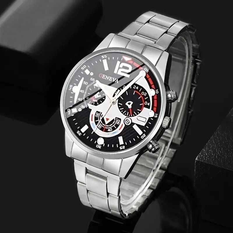 2pcs Luxury Men's Quartz Watch Set With Precision Time Scale Perfect For Business & Casual Wear - Ideal Gift For Back To School, Christmas, Birthdays
