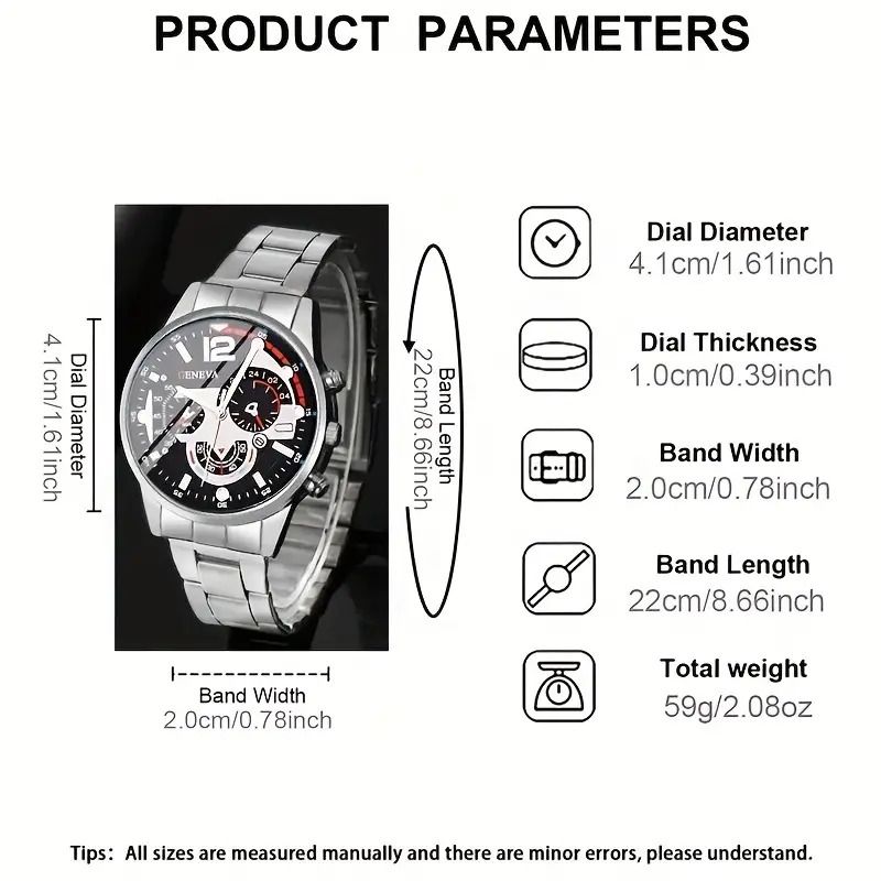 2pcs Luxury Men's Quartz Watch Set With Precision Time Scale Perfect For Business & Casual Wear - Ideal Gift For Back To School, Christmas, Birthdays