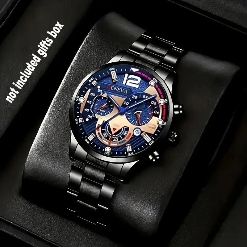 2pcs Luxury Men's Quartz Watch Set With Precision Time Scale Perfect For Business & Casual Wear - Ideal Gift For Back To School, Christmas, Birthdays