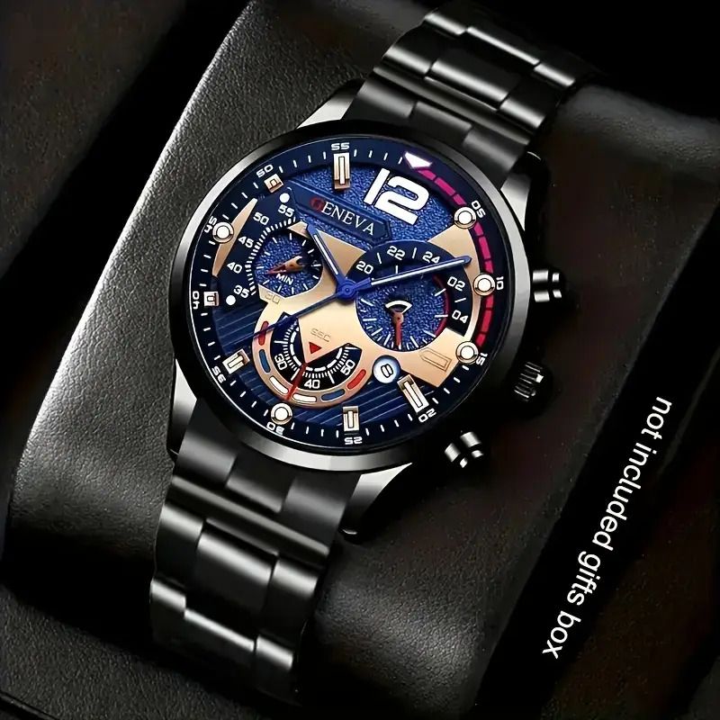 2pcs Luxury Men's Quartz Watch Set With Precision Time Scale Perfect For Business & Casual Wear - Ideal Gift For Back To School, Christmas, Birthdays