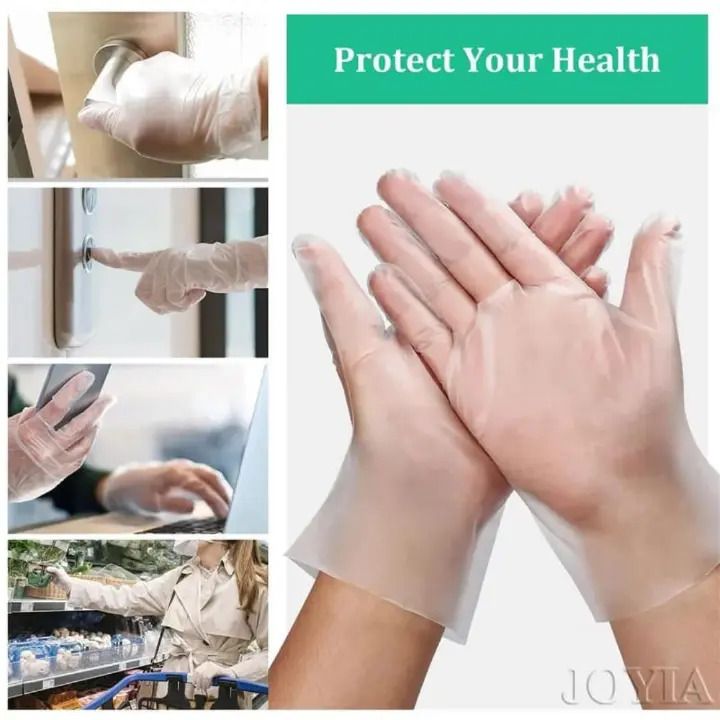 100pcs Disposable TPE Gloves, Powder Free and Latex Free, Suitable for Kitchen, Bathroom Cleaning