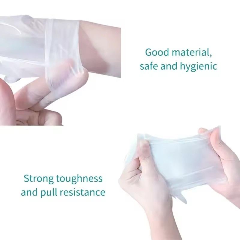 100pcs Disposable TPE Gloves, Powder Free and Latex Free, Suitable for Kitchen, Bathroom Cleaning
