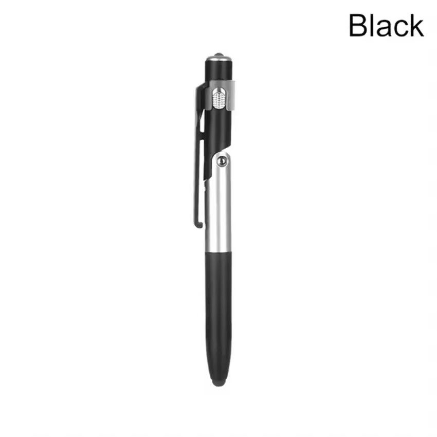 2pcs/lot  4 In 1 Multifunction Ballpoint Pen with LED Light Fold Phone Holder Night Read Writing Pencil Office School Student Stationery