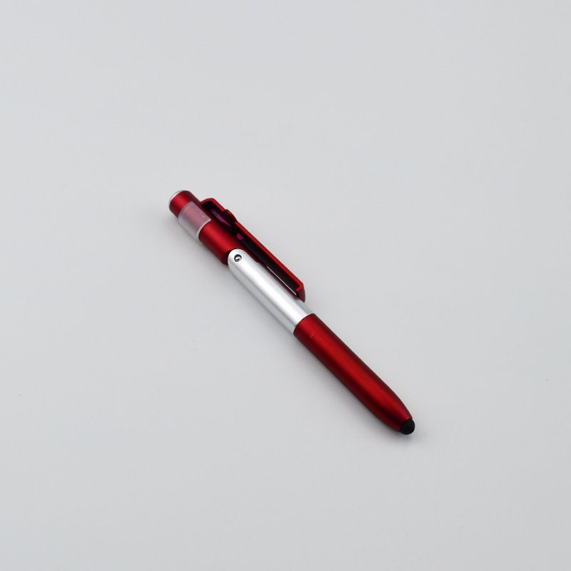 2pcs/lot  4 In 1 Multifunction Ballpoint Pen with LED Light Fold Phone Holder Night Read Writing Pencil Office School Student Stationery
